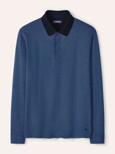 Jaquard-Polo Bicolor Marine