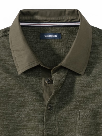 Flammgarn-Polo Bicolor Oliv