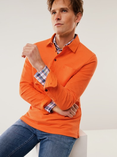 Flammgarn-Polo Bicolor Rotorange