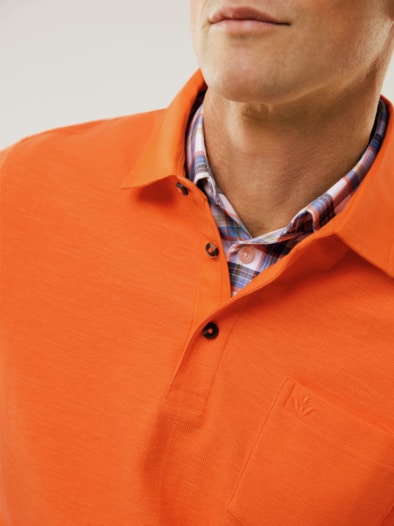 Flammgarn-Polo Bicolor Rotorange