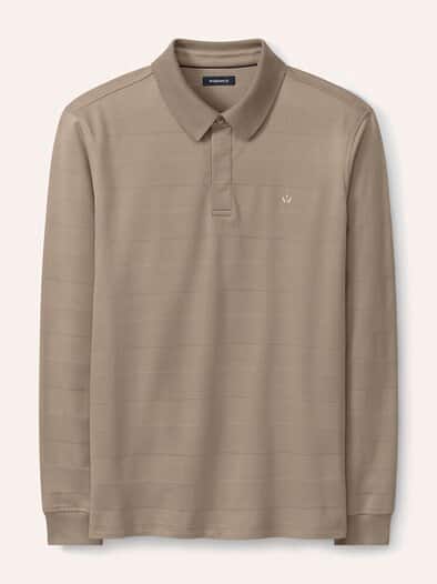 Baumwoll-Polo Webeffekt Sand