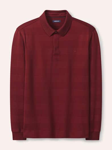 Baumwoll-Polo Webeffekt Dunkelrot