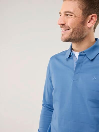 Baumwoll-Polo Webeffekt Rauchblau