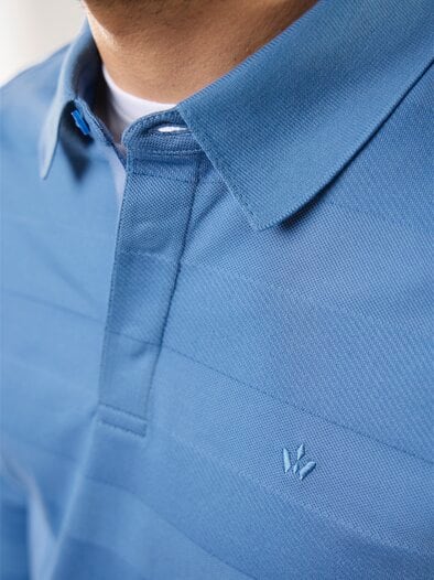 Baumwoll-Polo Webeffekt Rauchblau