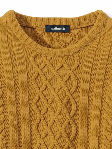 Aran-Pullover Safran