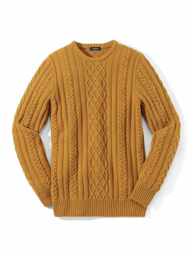 Aran-Pullover Safran