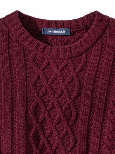 Aran-Pullover Bordeaux