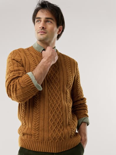 Aran-Pullover Messing