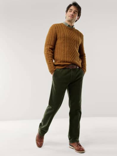 Aran-Pullover Messing