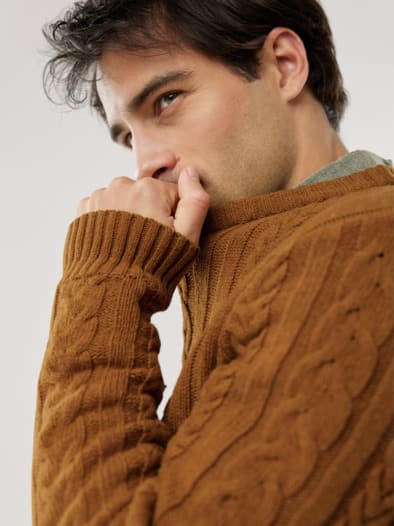 Aran-Pullover Messing