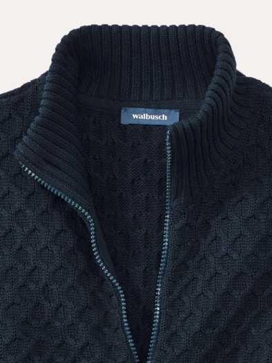 Premium Baumwoll-Strickjacke Marine