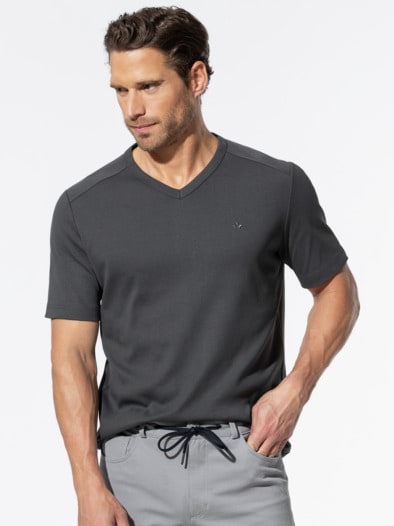 Zu schade für drunter Shirt V-Neck Grau