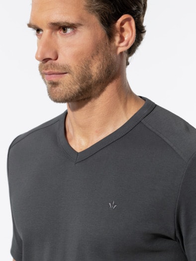 Zu schade für drunter Shirt V-Neck Grau
