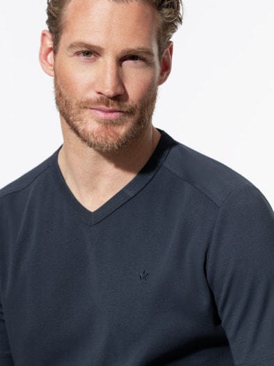 Zu schade für drunter-Shirt V-Neck Marine
