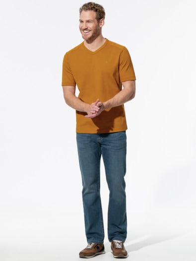 Zu schade für drunter Shirt V-Neck Safran