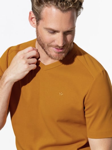 Zu schade für drunter Shirt V-Neck Safran