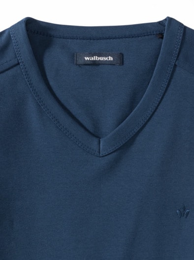 Zu schade für drunter Shirt V-Neck Mittelblau