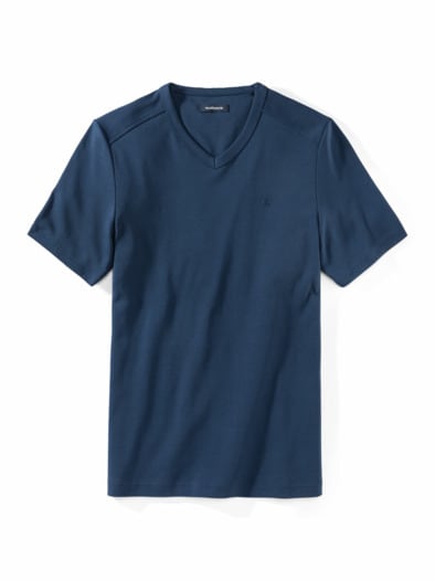 Zu schade für drunter Shirt V-Neck Mittelblau