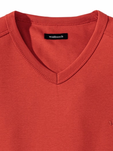 Zu schade für drunter Shirt V-Neck Koralle