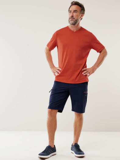 Zu schade für drunter Shirt V-Neck Koralle