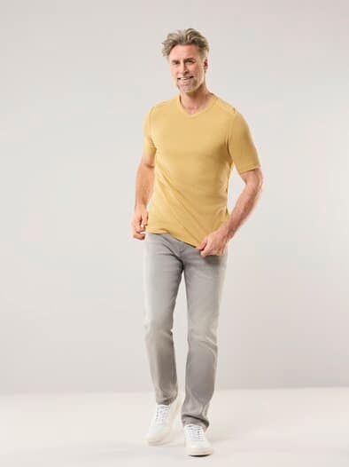 Zu schade für drunter-Shirt V-Neck Gelb