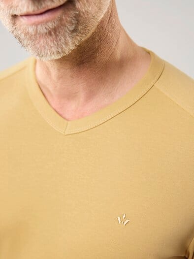 Zu schade für drunter-Shirt V-Neck Gelb