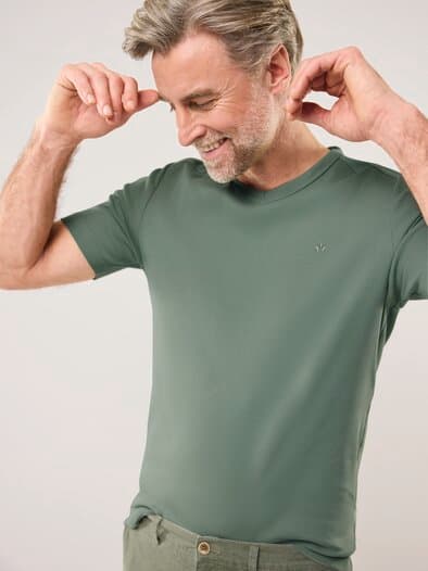 Zu schade für drunter-Shirt V-Neck Lindgrün