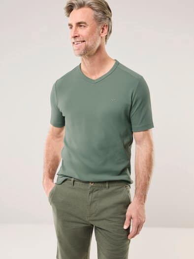 Zu schade für drunter-Shirt V-Neck Lindgrün