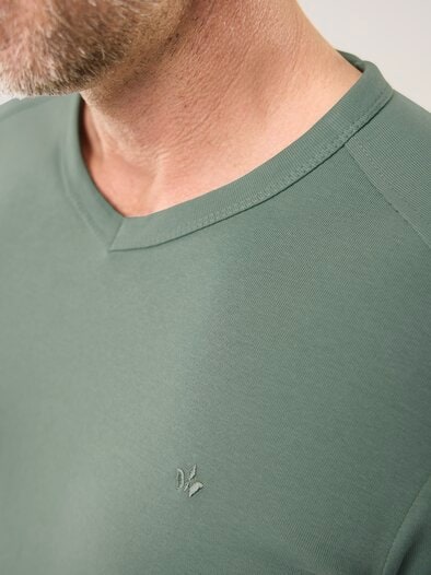 Zu schade für drunter-Shirt V-Neck Lindgrün