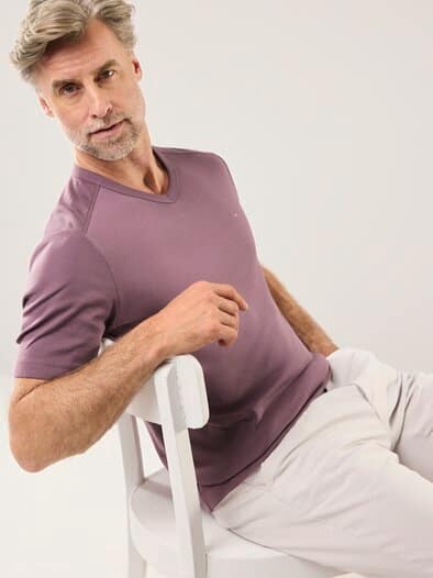 Zu schade für drunter-Shirt V-Neck Flieder