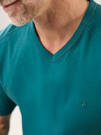 Zu schade für drunter-Shirt V-Neck Smaragd