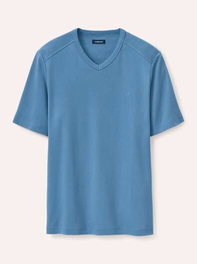 Zu schade für drunter-Shirt V-Neck Rauchblau