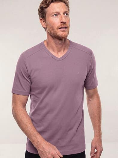 Zu schade für drunter-Shirt V-Neck Rosenholz
