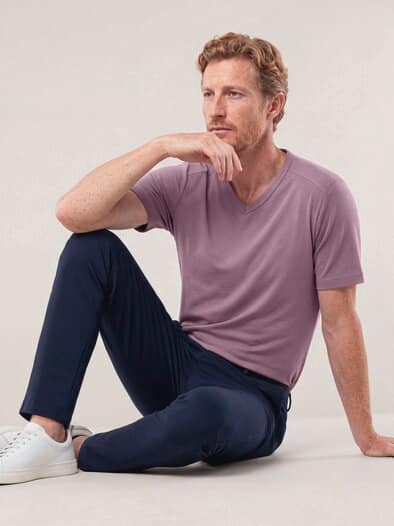 Zu schade für drunter-Shirt V-Neck Rosenholz
