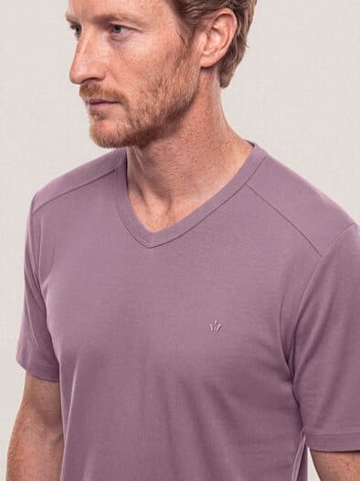 Zu schade für drunter-Shirt V-Neck Rosenholz