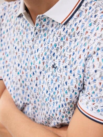 Pique-Polo Hitzefrei Druck Boote