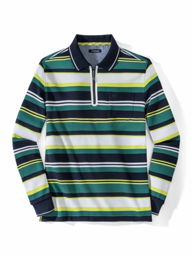 Thermoleicht-Polo Zip and Go Streifen Multi