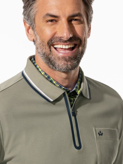 Thermoleicht-Polo Zip and Go Schilf