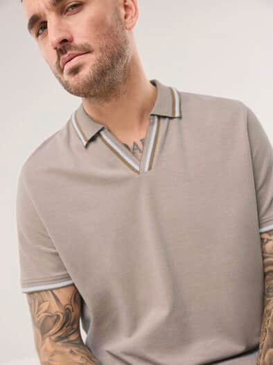 Bi Colour Polo Latte