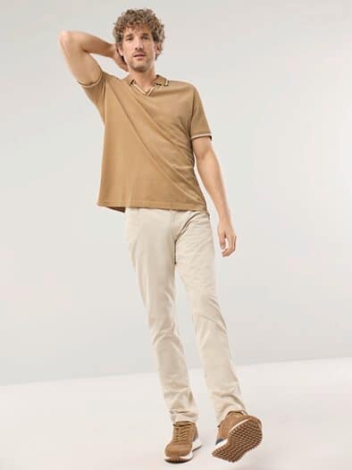 Bi Colour Polo Goldgelb