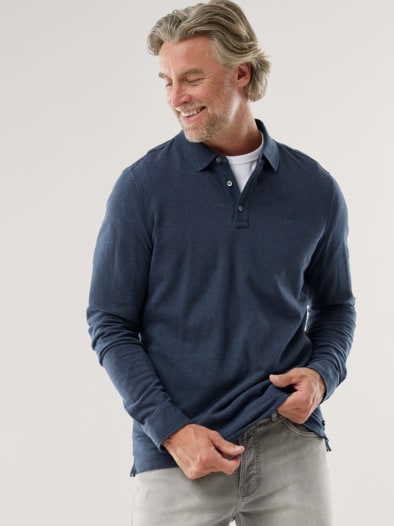 Merino Mix Polo Marine