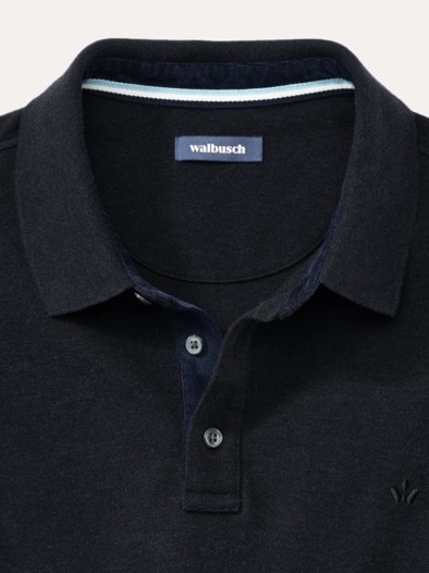 Merino Mix Polo Schwarz