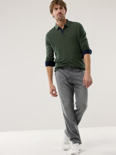 Merino Mix Polo Oliv