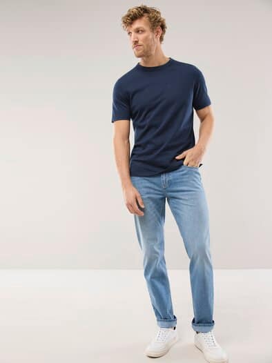 Leinen T-Shirt Marine