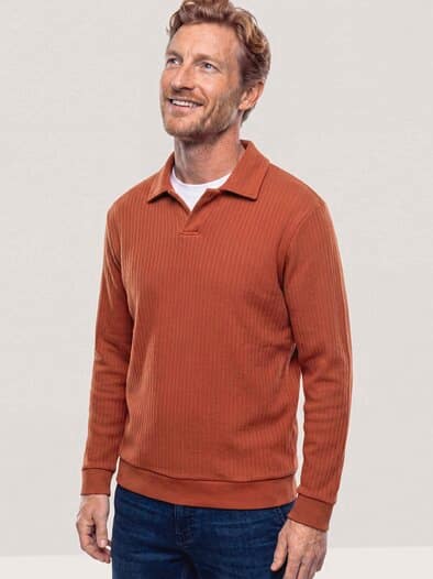Sweatshirt mit Kragen Rotbraun