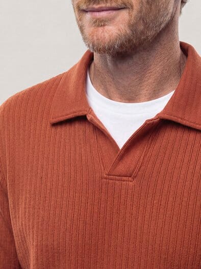 Sweatshirt mit Kragen Rotbraun