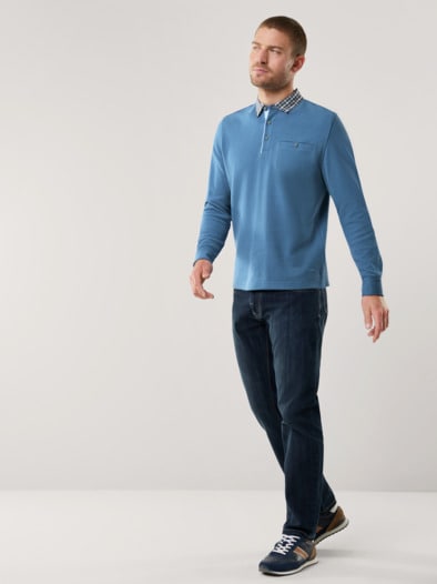 Hemdpullover 2.0 Mittelblau