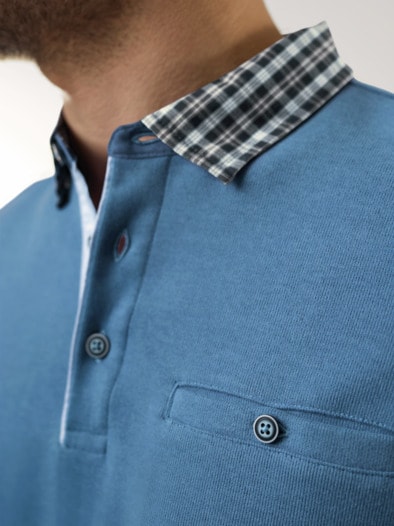 Hemdpullover 2.0 Mittelblau