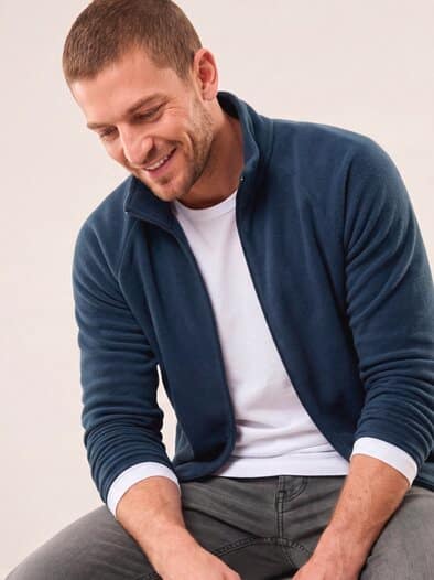 Zippjacke aus Polarfleece Marine