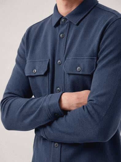 Overshirt mit Struktur Marine